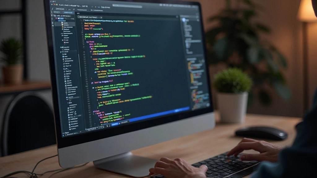 Code snippet toont flexbox CSS eigenschappen op computermonitor, heldere syntax highlighting