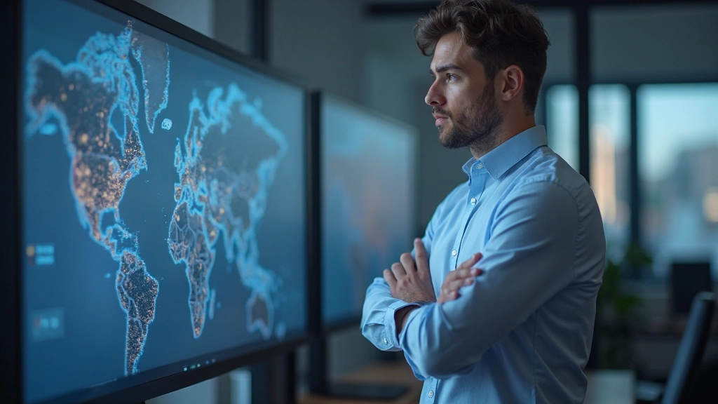 CDN wereldwijd server netwerk kaart visualisatie met verbindingslijnen